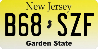 NJ license plate B68SZF