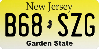 NJ license plate B68SZG