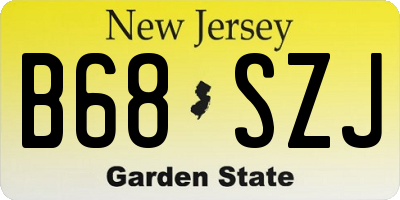 NJ license plate B68SZJ