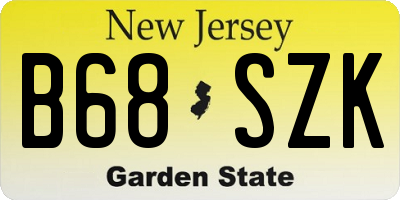NJ license plate B68SZK