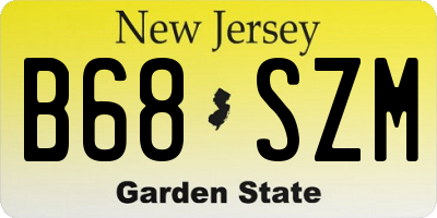 NJ license plate B68SZM