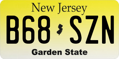 NJ license plate B68SZN