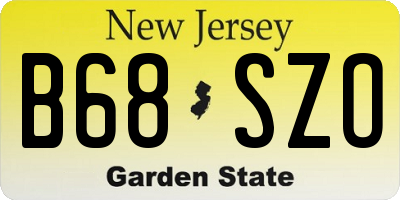 NJ license plate B68SZO