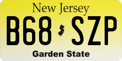 NJ license plate B68SZP