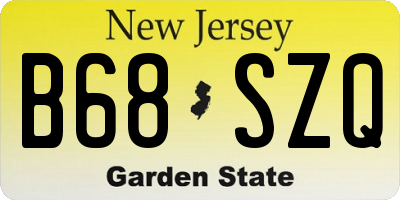 NJ license plate B68SZQ