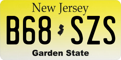 NJ license plate B68SZS