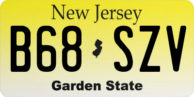 NJ license plate B68SZV