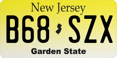 NJ license plate B68SZX
