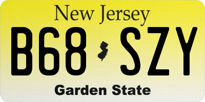 NJ license plate B68SZY