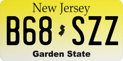 NJ license plate B68SZZ