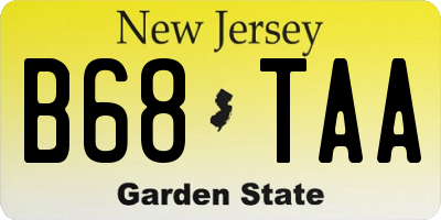 NJ license plate B68TAA