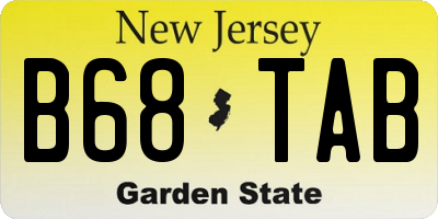 NJ license plate B68TAB