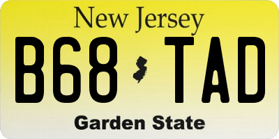 NJ license plate B68TAD