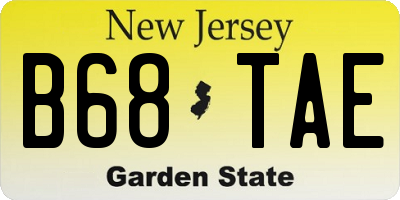 NJ license plate B68TAE