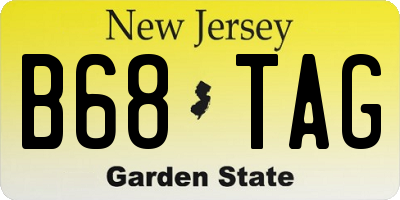 NJ license plate B68TAG