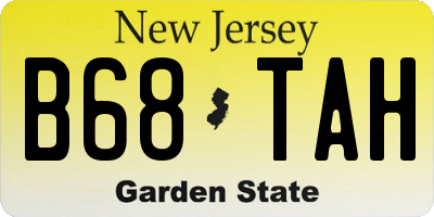 NJ license plate B68TAH