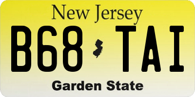 NJ license plate B68TAI