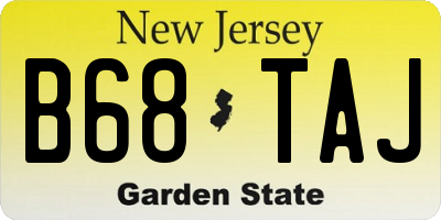 NJ license plate B68TAJ