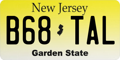 NJ license plate B68TAL