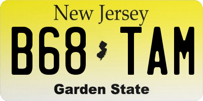 NJ license plate B68TAM