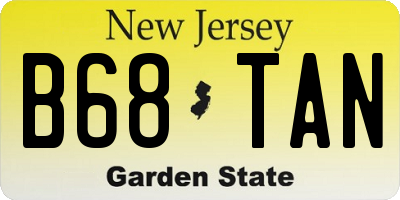 NJ license plate B68TAN