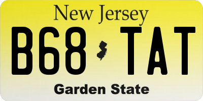 NJ license plate B68TAT