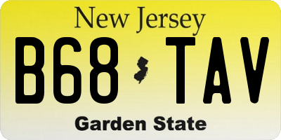 NJ license plate B68TAV