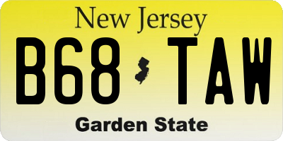NJ license plate B68TAW