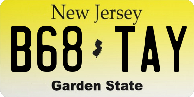 NJ license plate B68TAY