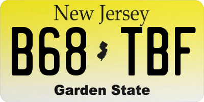 NJ license plate B68TBF