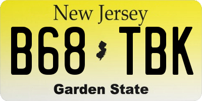 NJ license plate B68TBK