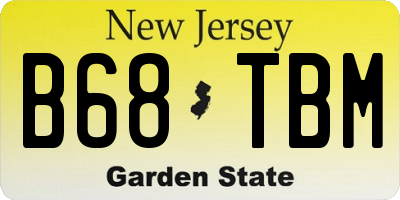 NJ license plate B68TBM
