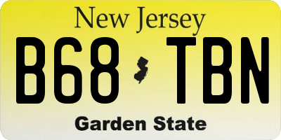 NJ license plate B68TBN