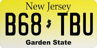 NJ license plate B68TBU