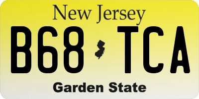 NJ license plate B68TCA