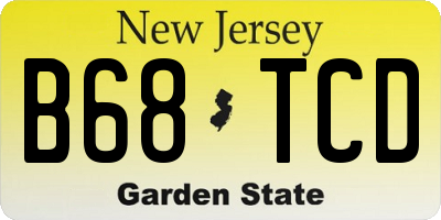 NJ license plate B68TCD