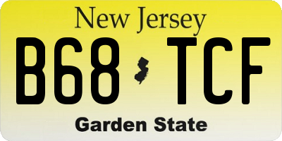 NJ license plate B68TCF