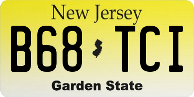 NJ license plate B68TCI