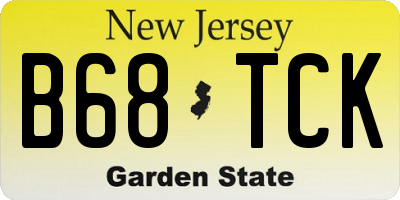 NJ license plate B68TCK