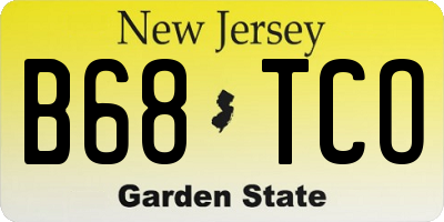 NJ license plate B68TCO