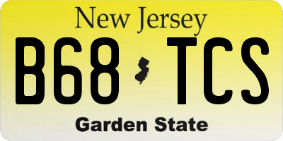 NJ license plate B68TCS