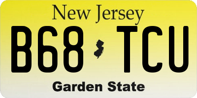 NJ license plate B68TCU