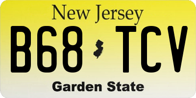 NJ license plate B68TCV