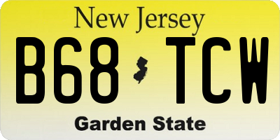 NJ license plate B68TCW