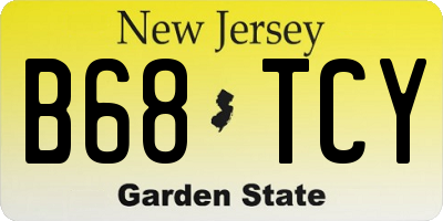 NJ license plate B68TCY