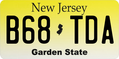 NJ license plate B68TDA