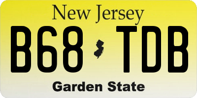 NJ license plate B68TDB