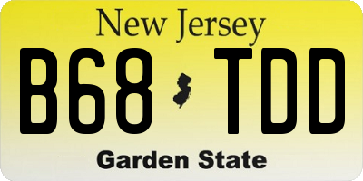 NJ license plate B68TDD