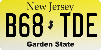 NJ license plate B68TDE