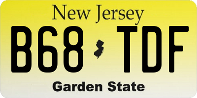 NJ license plate B68TDF